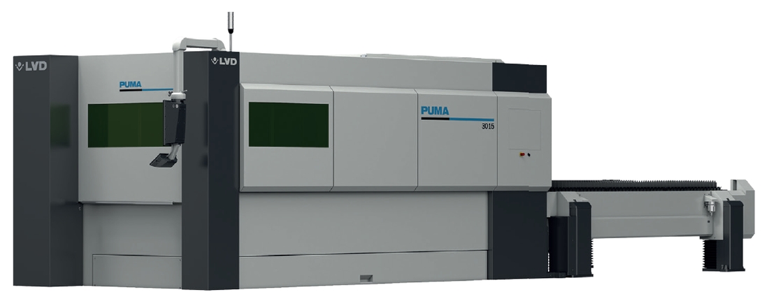 Nový vláknový laserový rezací stroj Puma od LVD s výkonom lasera 3 kW 6 kW alebo 12 kW umožňuje produktívne rezanie pre širokú škálu úloh. Poskytuje možnosť pripojenia na automatizačné systémy