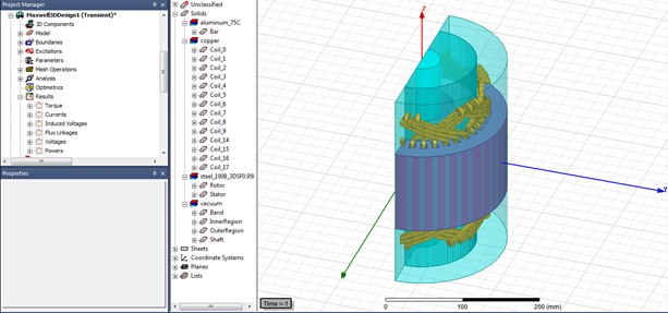 Obr. 13. Automaticky generovaný projekt Maxwell 3D