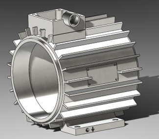 Obr. 3. SolidWorks. Kryt indukčného motora