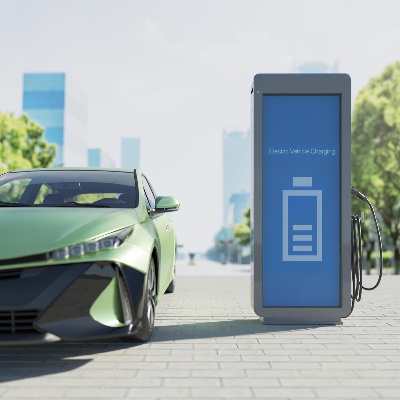 3d electric car charging station