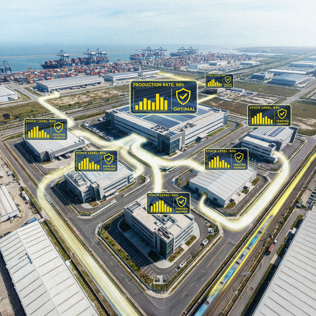 Supply Chain Visibility Visual Animated Square