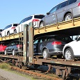 autorack with cars
